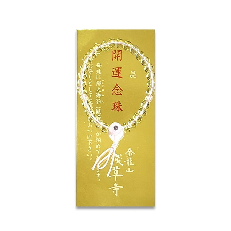 【日本直邮】浅草寺粉色转运珠水晶手串 1 个