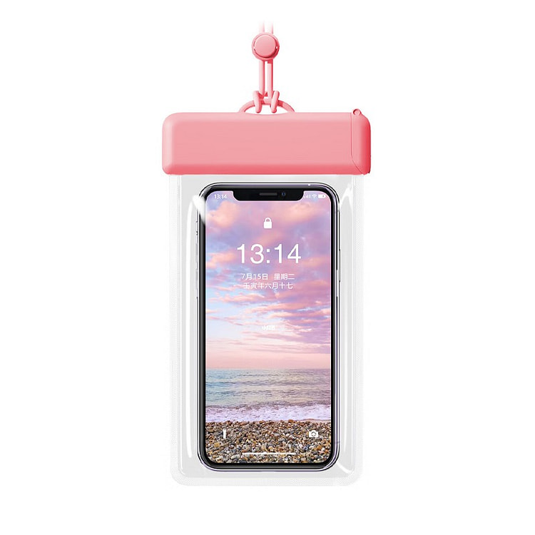 Phone Waterproof Pouch Touch-Screen Lanyard pink 1 each