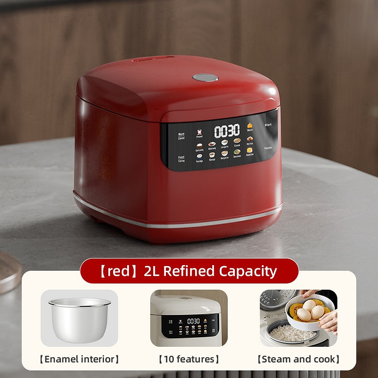 电饭煲电炖锅智能电饭锅多功能定时预约不沾锅内胆-红 1 把