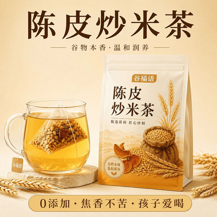 陈皮茯苓佛手焦米炒米茶助力儿童脾胃吃饭香 1 包*18 包