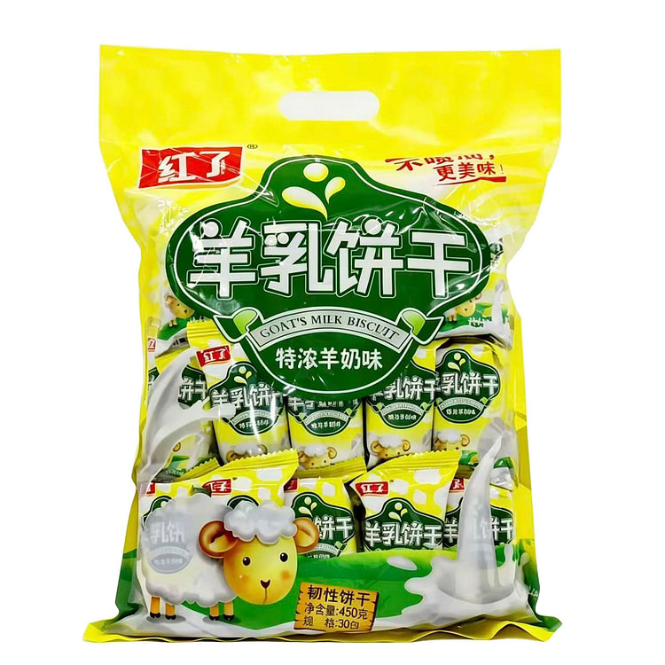 红了 羊乳饼干特浓羊奶味休闲食品早餐代餐小零食 400 克
