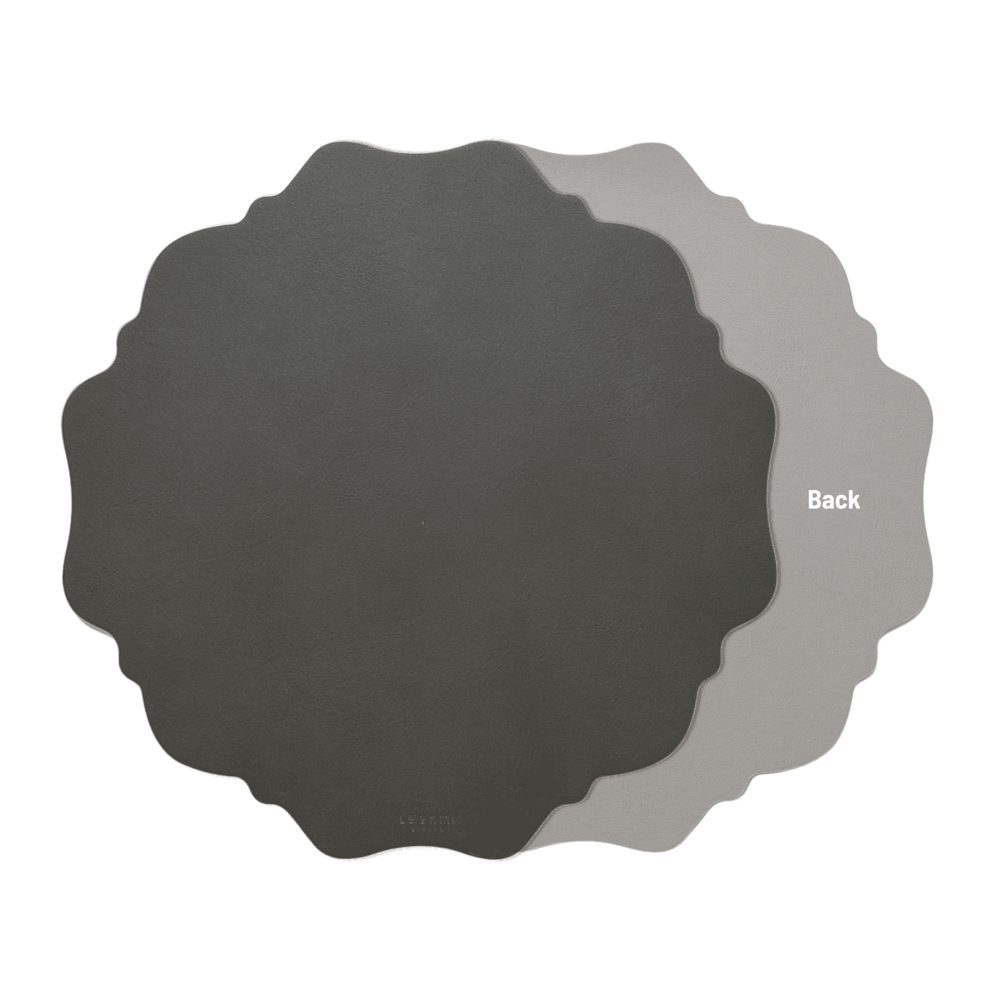 Le’enmi Wave Double-Sided Leather Tray – Dark Grey 1 each