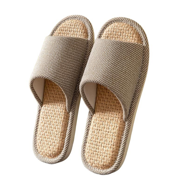 Linen slippers 44-45 suitable for 44-43 size Brown