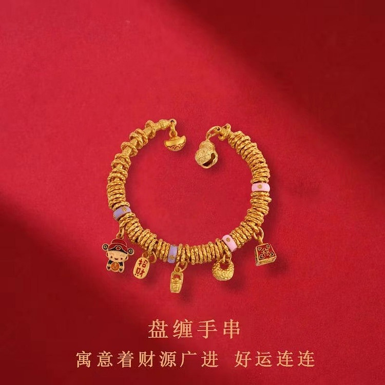盘缠手链新年礼物定制小胖福珐琅国风手饰财神