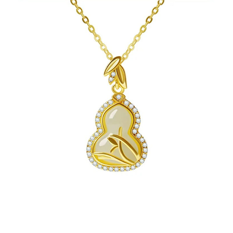 Hotan Jade Gourd Pendant Nafu Gold 23 * 12mm 1 box