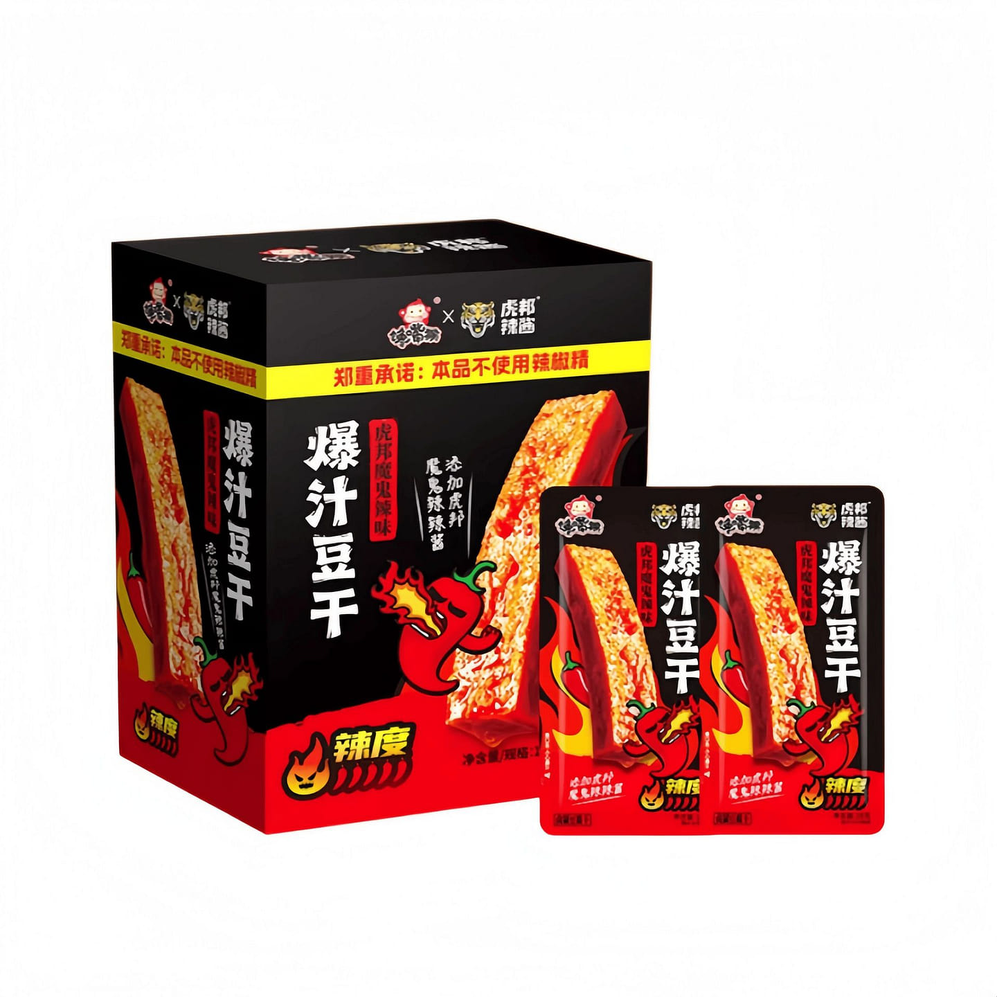 虎邦X馋嘴猴 联名魔鬼辣爆汁豆干18g*10袋 180 克