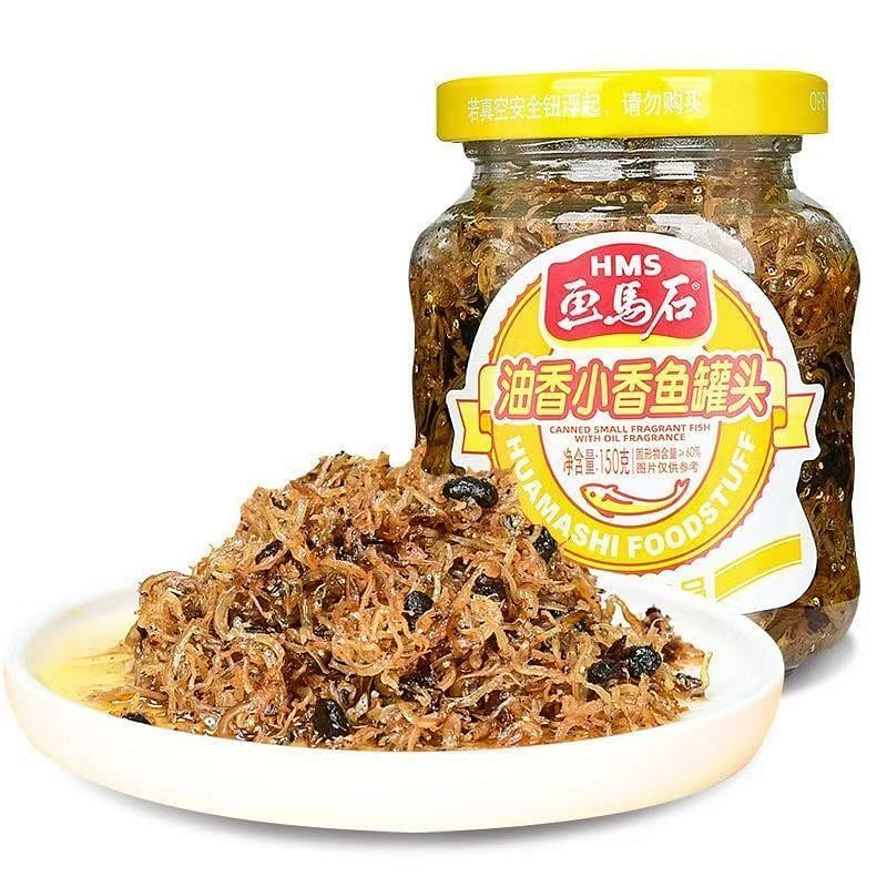 Hua Ma Shi oil-scented small fragrant fish can 150 g