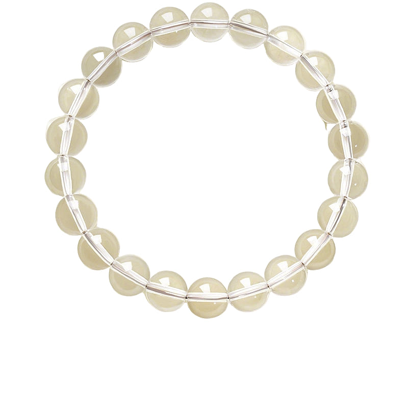 White Crystal Bracelet With Moonlight And Snow 8mm 1 box