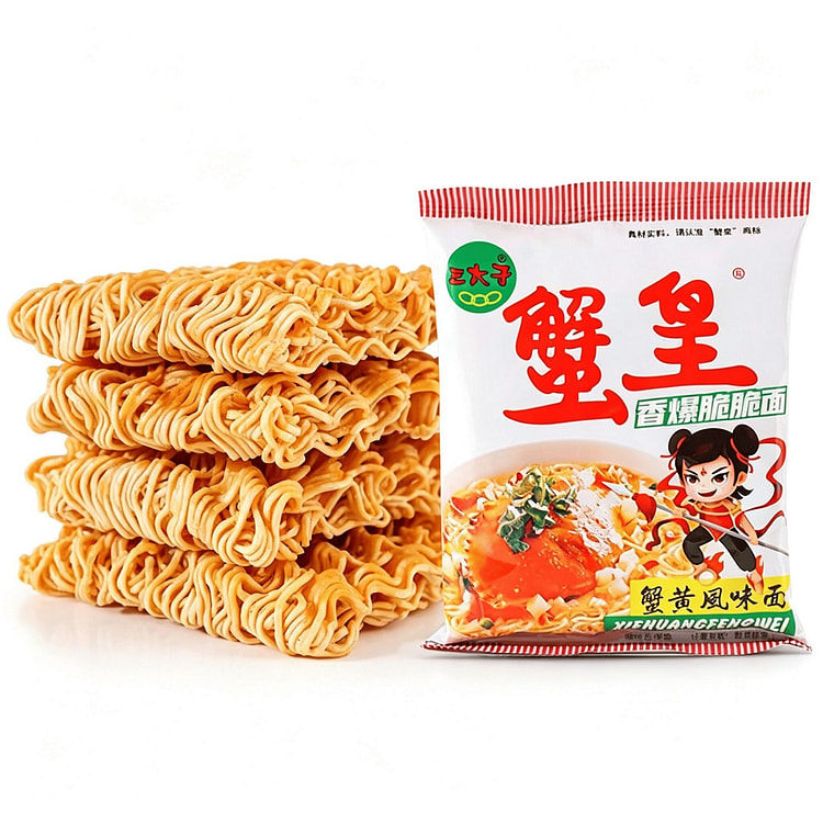 三太子蟹黄干脆面干吃面夜宵方便面小吃休闲解馋零食 30 克*3 包