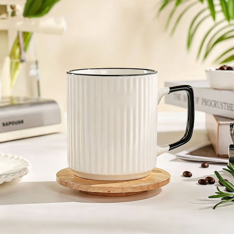 Vertical striped ceramic mug 400 ml