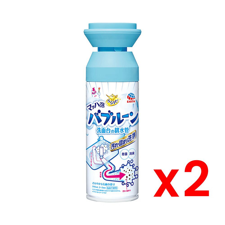 Earth 除菌消臭洗面池管道泡沫疏通剂x2 200 毫升