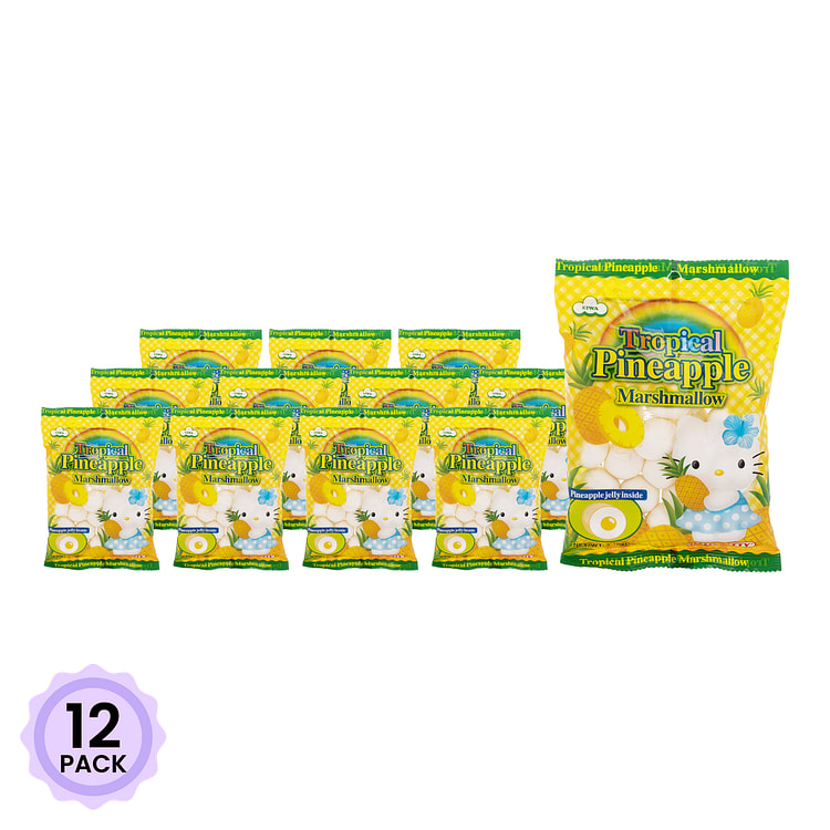 Hello Kitty Marshmallow, Tropical Pineapple 90 g*12 pack