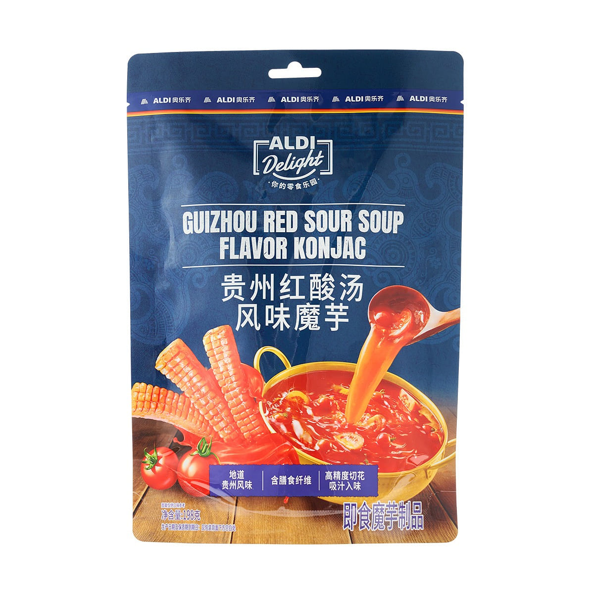 Aldi Guizhou Red Sour Soup Flavor Konjac 1pc 198 g