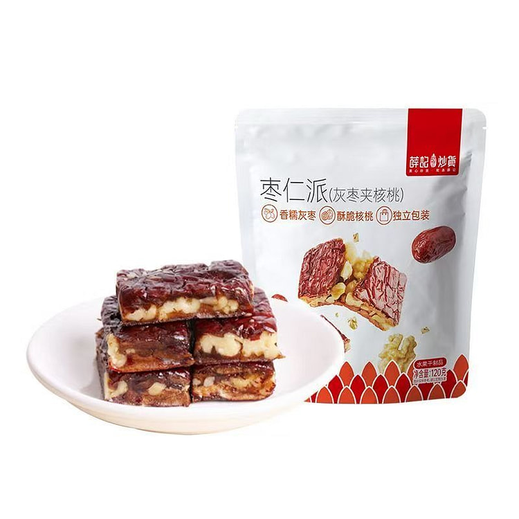 薛记炒货 枣仁派枣夹核桃枣糕夹心派120g*1袋 120 克