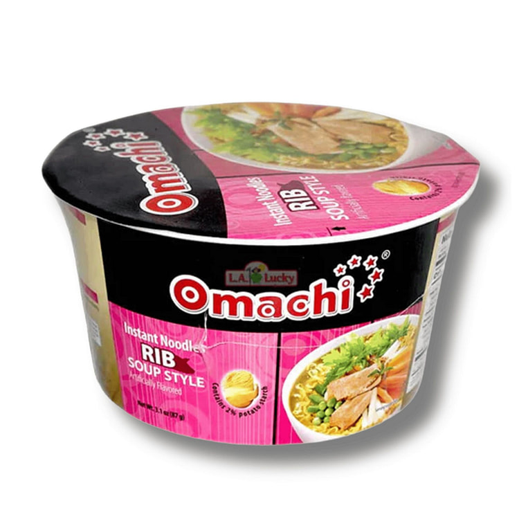 Omachi Instant Noodles Rib Soup Style Bowl 1 case