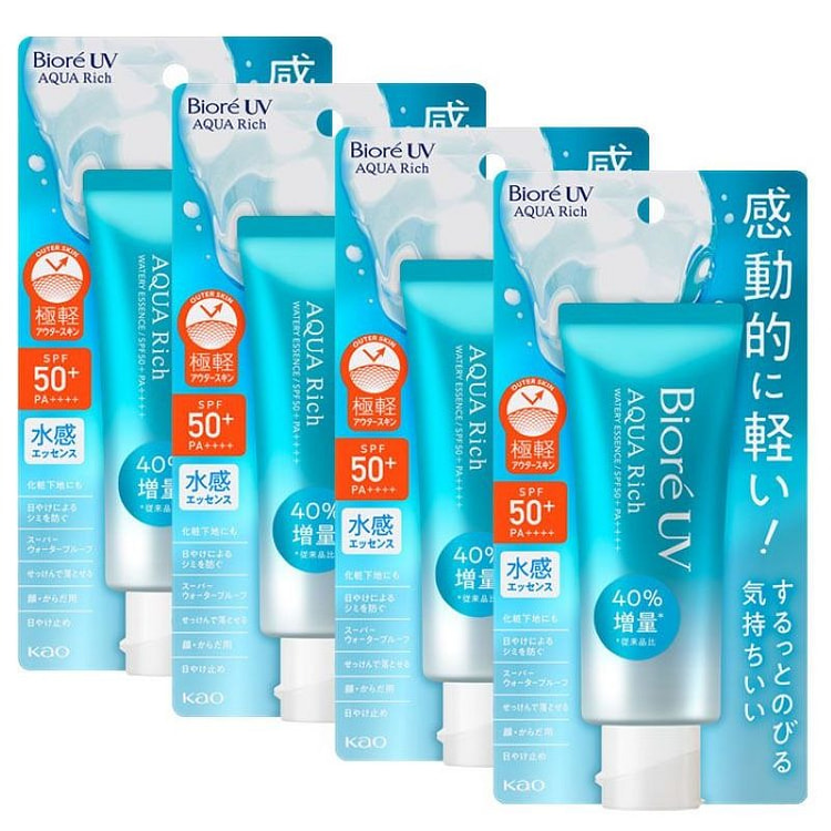 花王碧柔 UV 水润精华 SPF50+ PA++++ 70g 防晒霜 4 件装