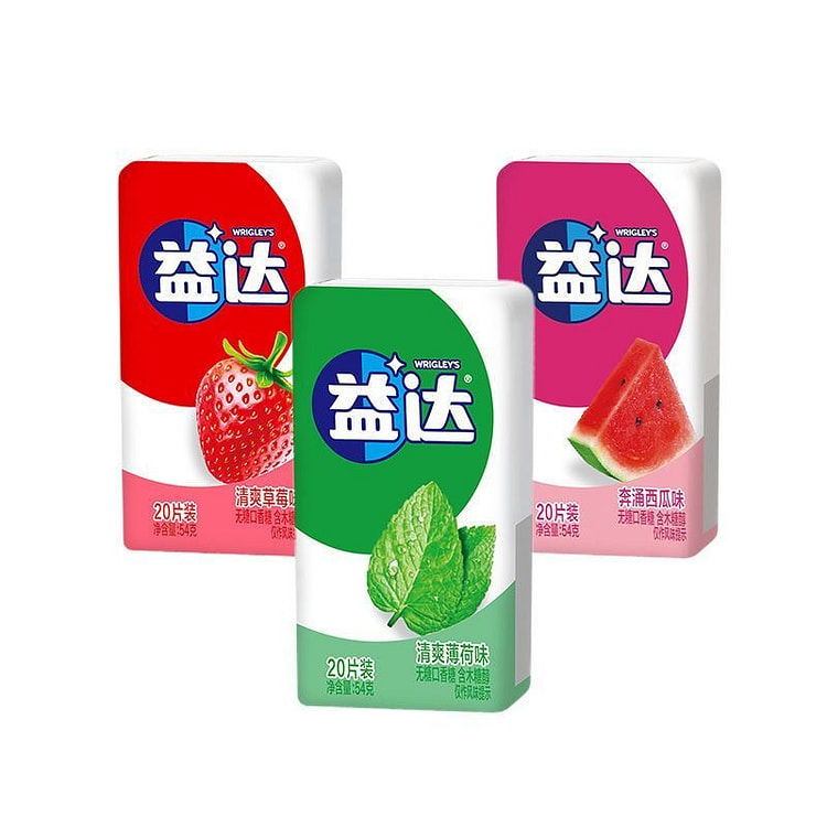 益达20片盒装无糖口香糖54g*3盒【三种口味】 54 克