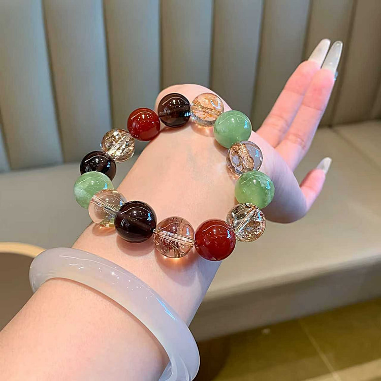 天然金箔爆花多宝水晶超大珠手串 1条 1 箱