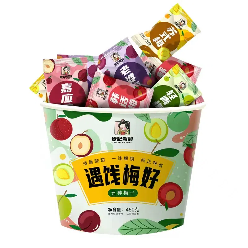 450g*1 barrel of mixed plums with preserved plums. 450 g