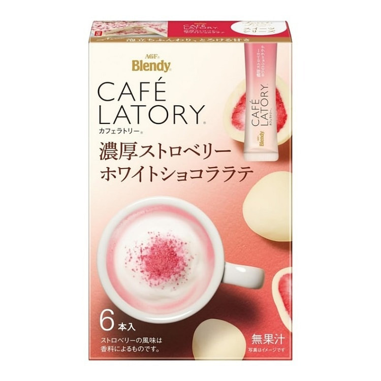 日本 AGF 咖啡系列 浓厚草莓白巧拿铁咖啡6条装