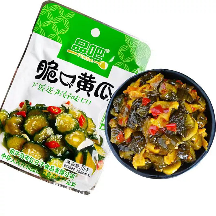 品吧 脆口黄瓜爽口早餐下饭小咸菜方便即食70g*5