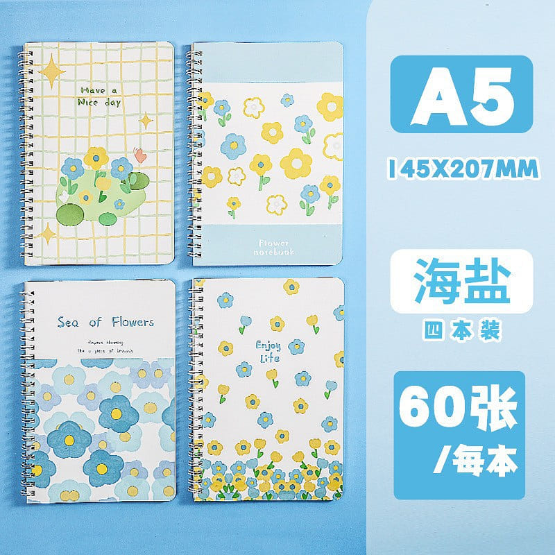 A5 Thick Lined Spiral Notebook – Sea Salt 1 each