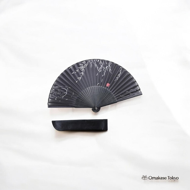 TOuWA Folding Fan-Black Bamboo 110 g