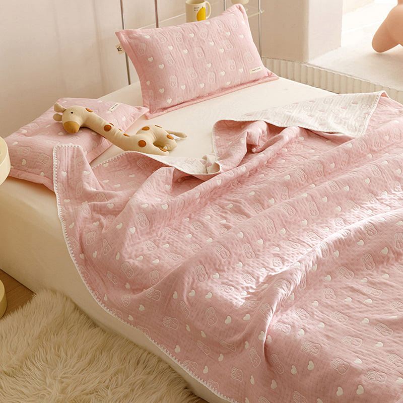 CuddlePatch Quilt 3PCS Set Pink Rabbit-Double 2000 g