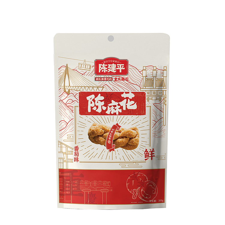 陈建平手工番茄味小麻花300g*1罐