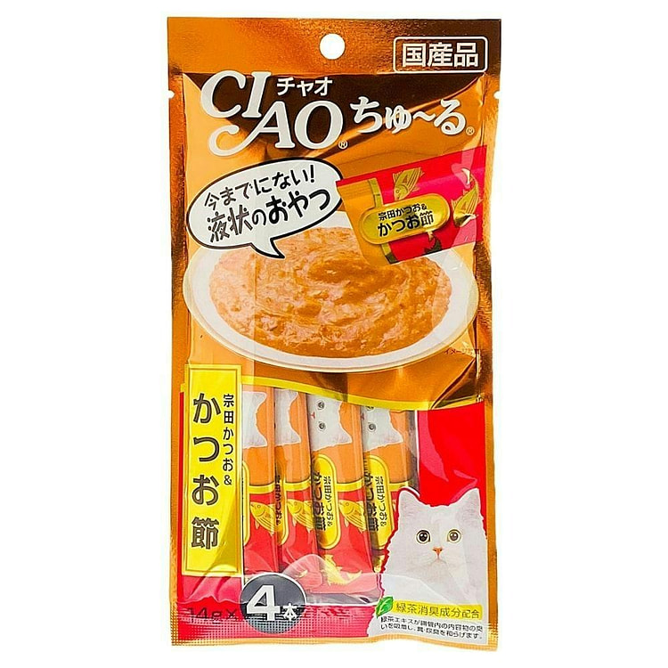 INABA Ciao 猫条 鲣鱼干 4条装
