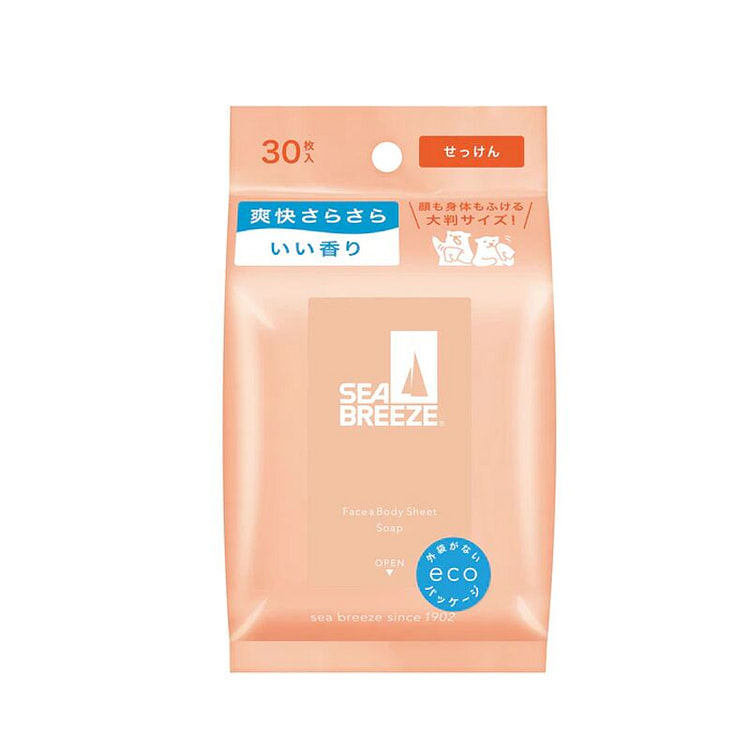 Sea Breeze 面部身体湿巾 肥皂香 30枚