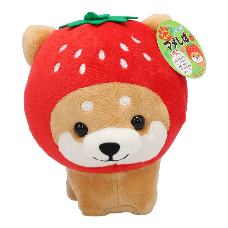 旅行中的柴犬毛绒玩具 - 草莓