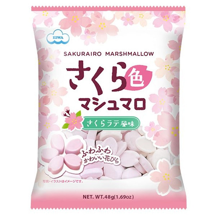 伊华 樱花花瓣棉花糖 樱花 & 樱花拿铁味 48g 1 包