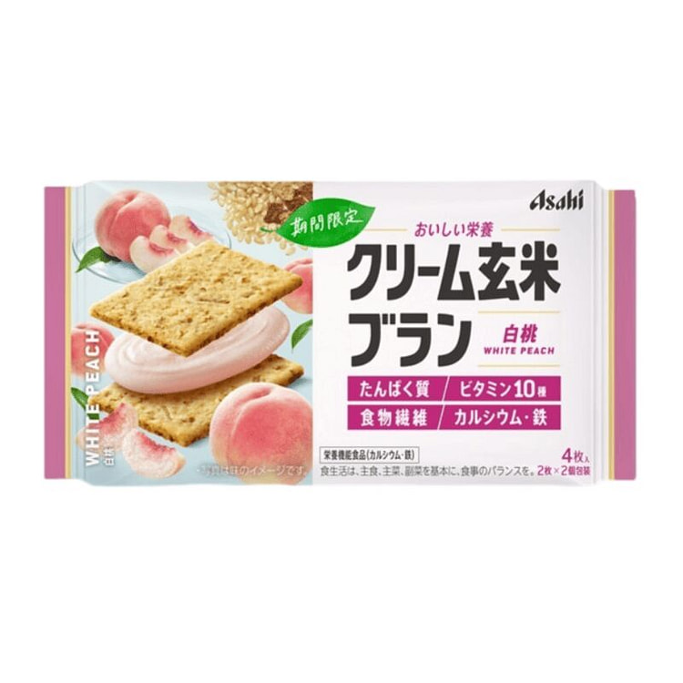ASAHI 期间限定 低卡代餐 白桃玄米饼干4枚装 1 包