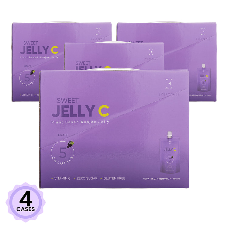 Everydaze Sweet Jelly C 葡萄味魔芋果冻 150 毫升*10 包*4 箱