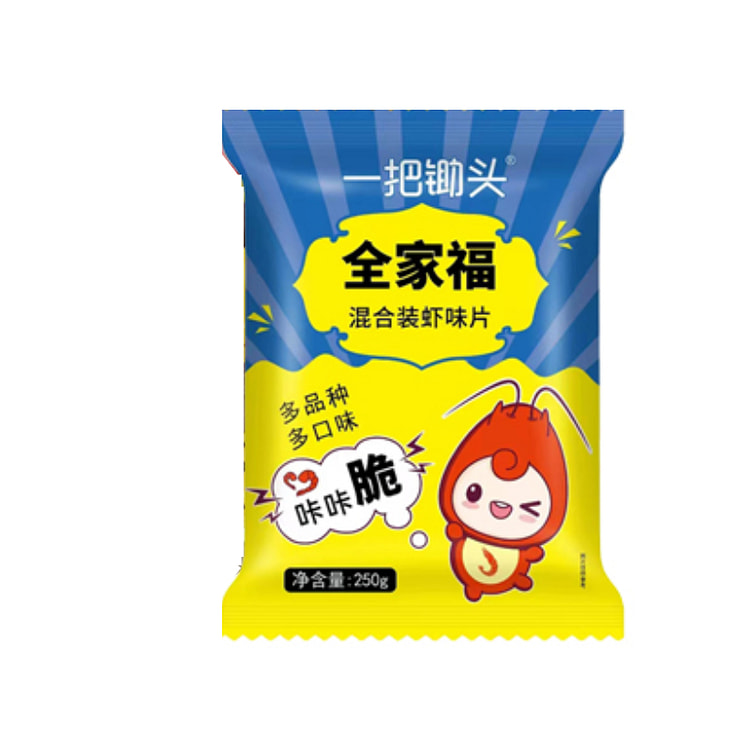 锄头 虾片自己炸无添加膨化食品8090怀旧休闲小吃零食解馋好吃玉米250g*1袋
