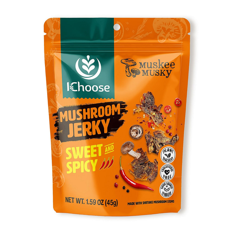 IChoose Muskee 麝香蘑菇干 甜辣素食 1.59 盎司 45 克