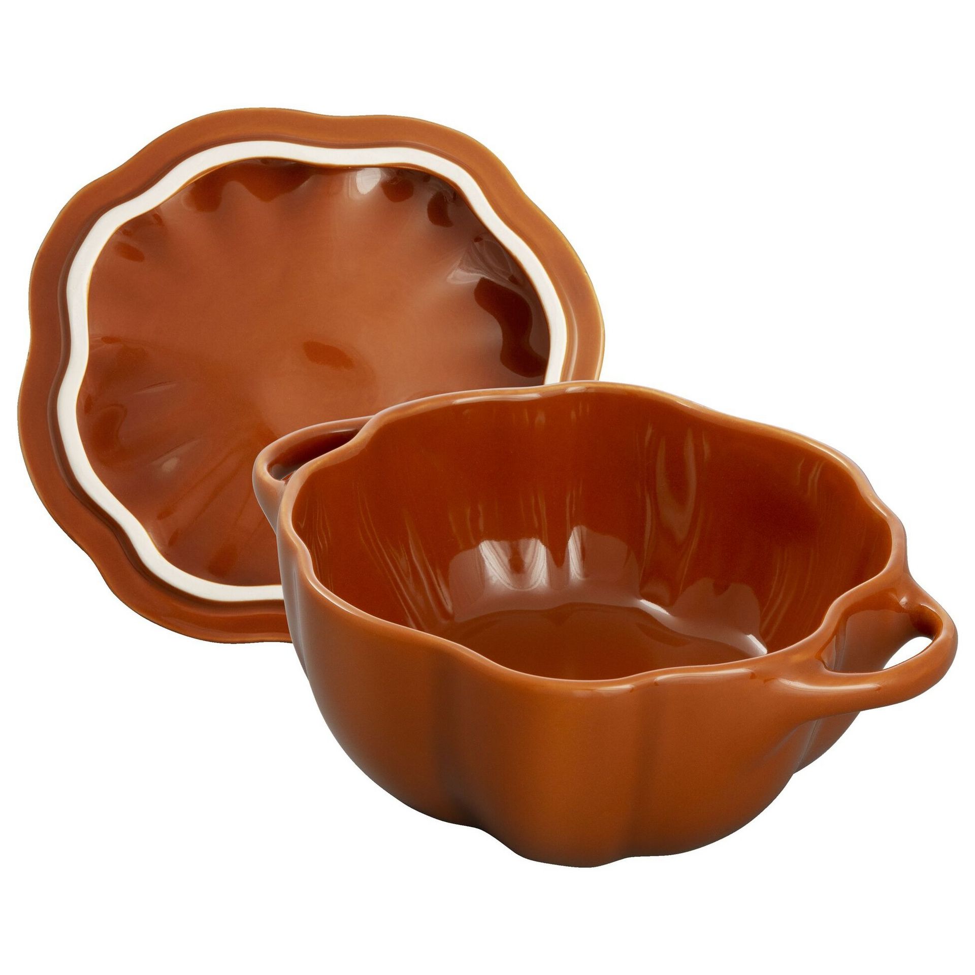 STAUB Ceramic 24-oz Pumpkin Cocotte 0.75-qt / Burnt Orange - Weee!