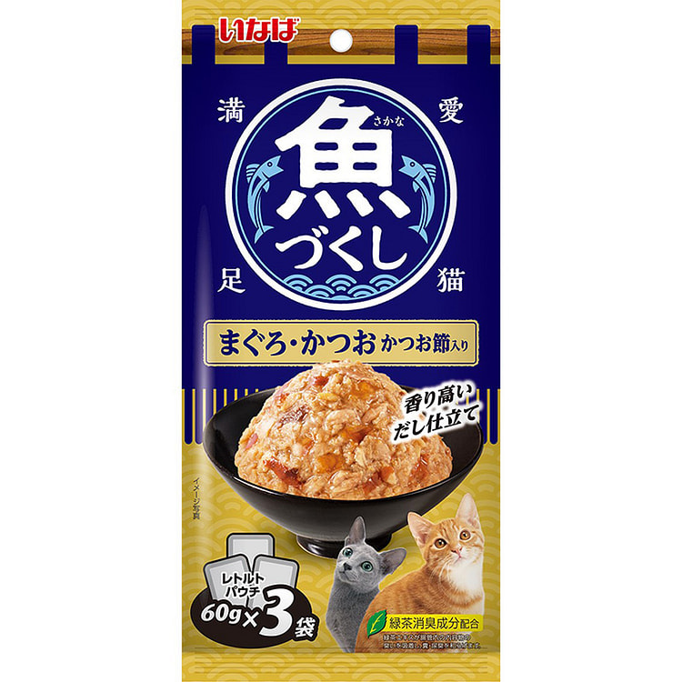 Inaba Pet Tuna&Bonito with Bonito Flakes 60gx3 bag 1 each