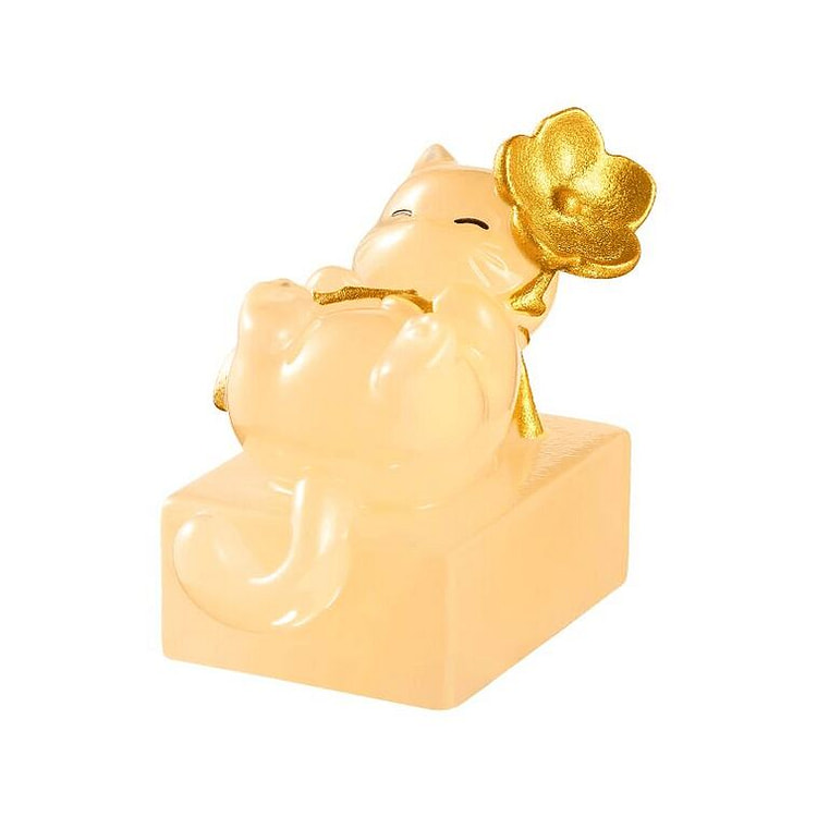 故宫淘宝 宫猫送福印章盖章 万福猫 4.5cm 1 盒