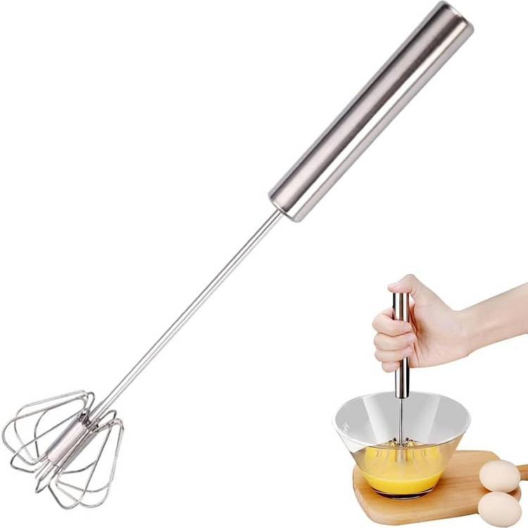 Egg Whisk Hand Push Rotary Whisk (10in) Stainless 1 count