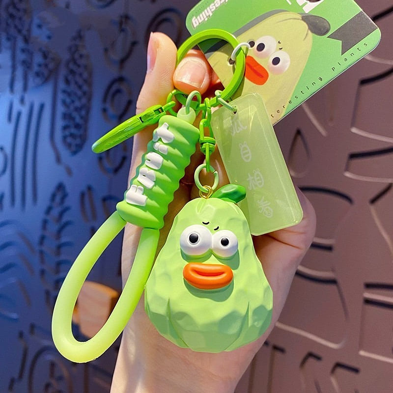 Creative wood carving wind Vegetable series car keychain quirky keychain cucumbe 1 count