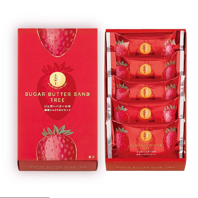 SUGAR BUTTER TREE Strawberry Chocolate Cookie 5pcs