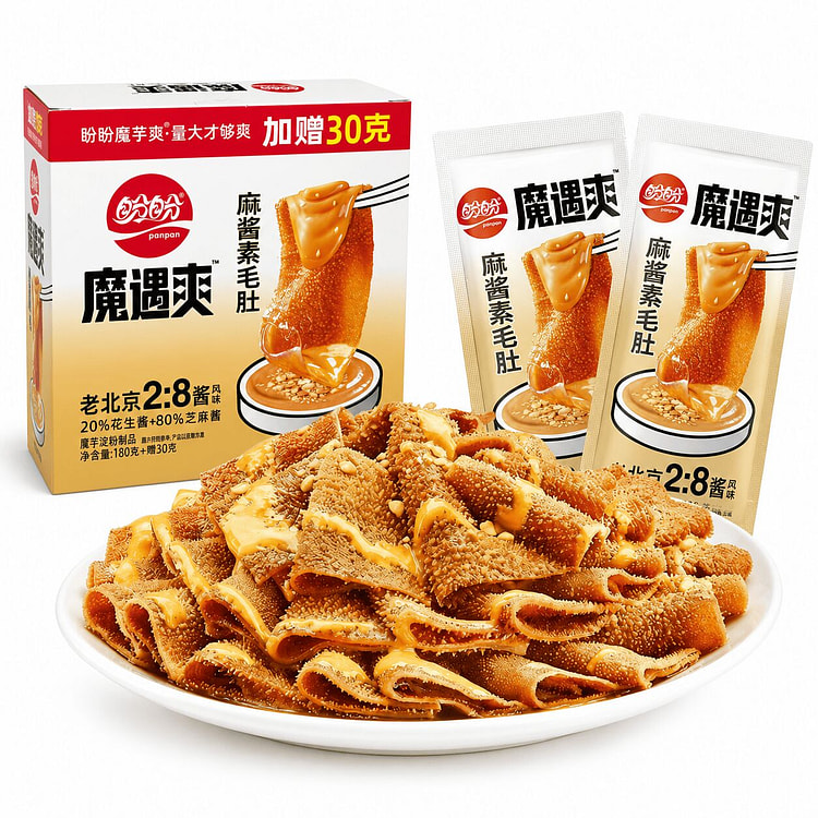 盼盼  麻酱风味素毛肚 魔芋零食芝麻醇香 210 克
