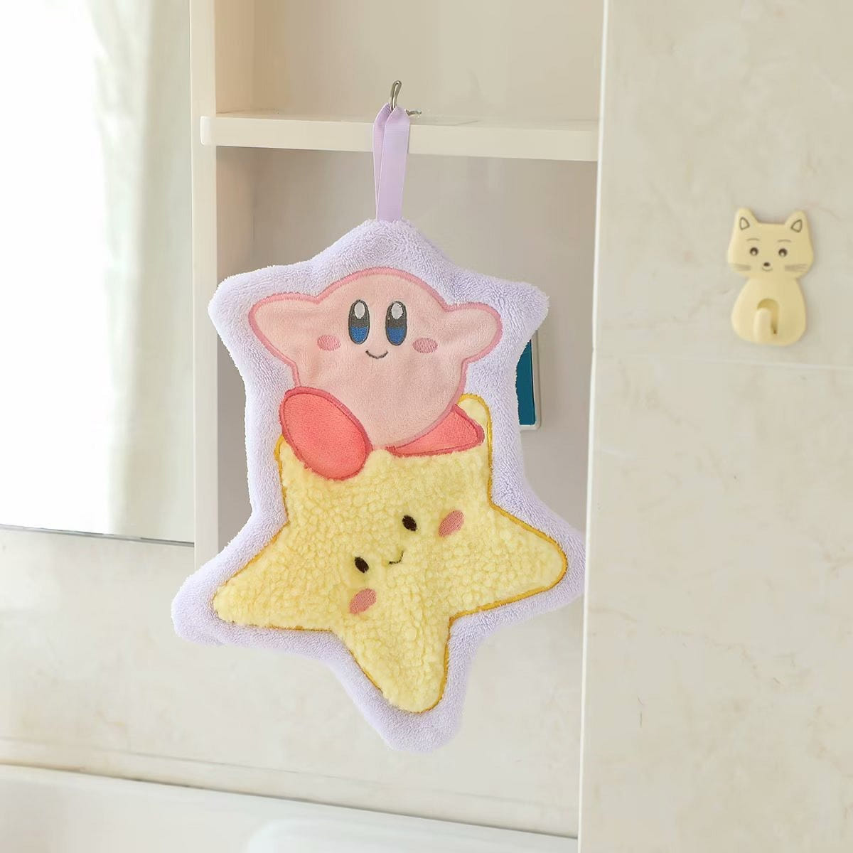 Soft Coral Velvet Hanging Hand Towel/Absorbent Towel - Kirby 1 each