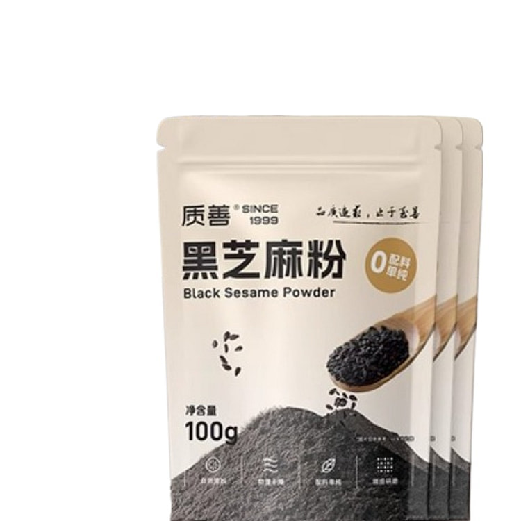 质善纯黑芝麻粉无蔗糖100g*3袋