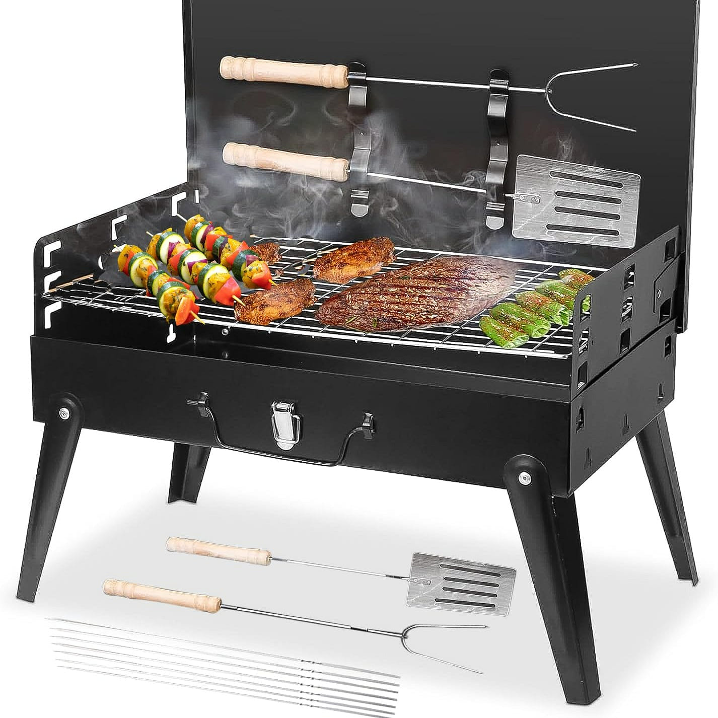 Charcoal Grill Kit – 17.3 Folding BBQ Grill 1 each