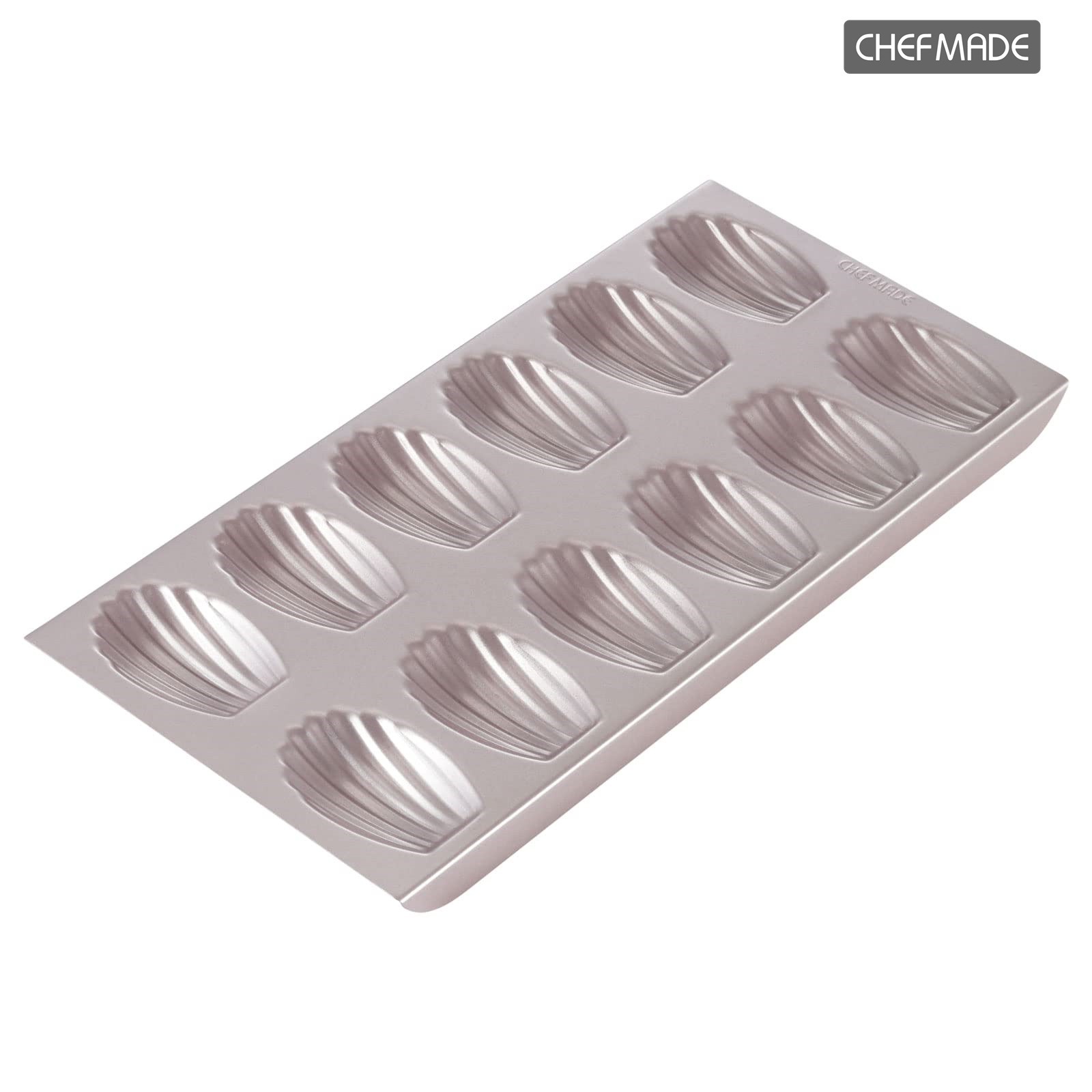 CHEFMADE Madeleine Mold Cake Pan, 12-Cavity Non-Stick Oval Shell