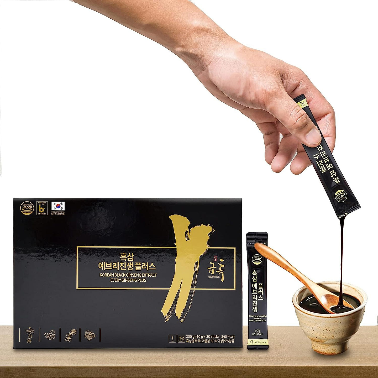 GeumHeuk Korean Black Ginseng Extract Every Ginseng Plus. 10g X 30 Stick Pouches 300 ml