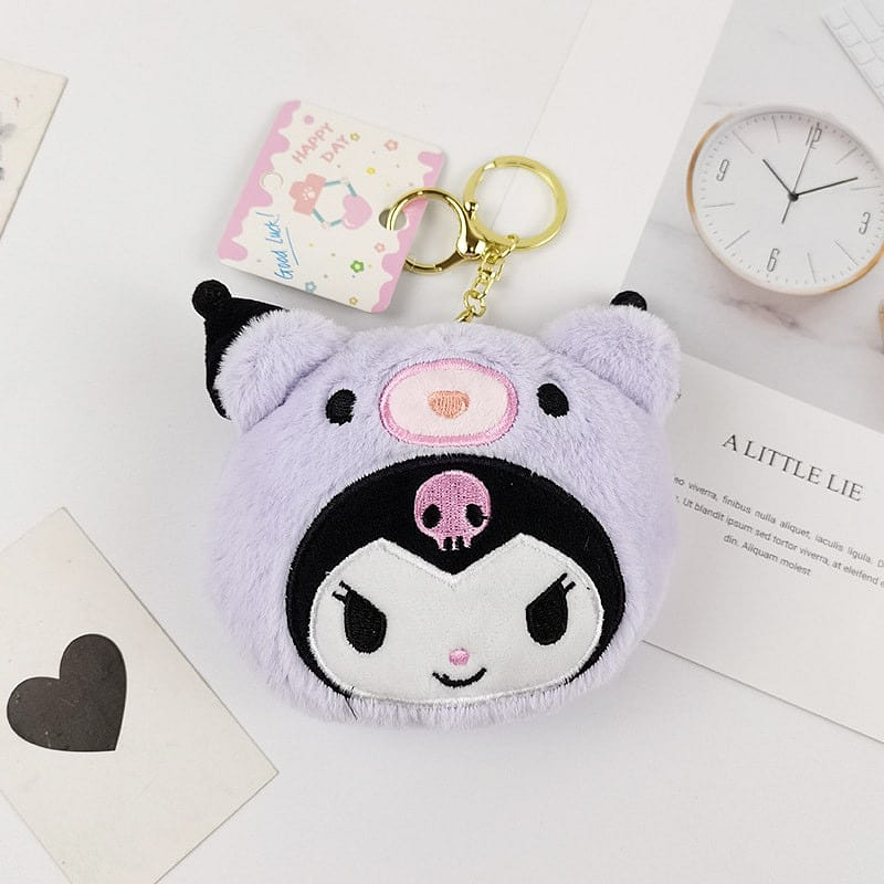 Sanrio Cute Teddy Bear Plush Coin Purse Student Wallet Organizer Keychain Pendan 1 each